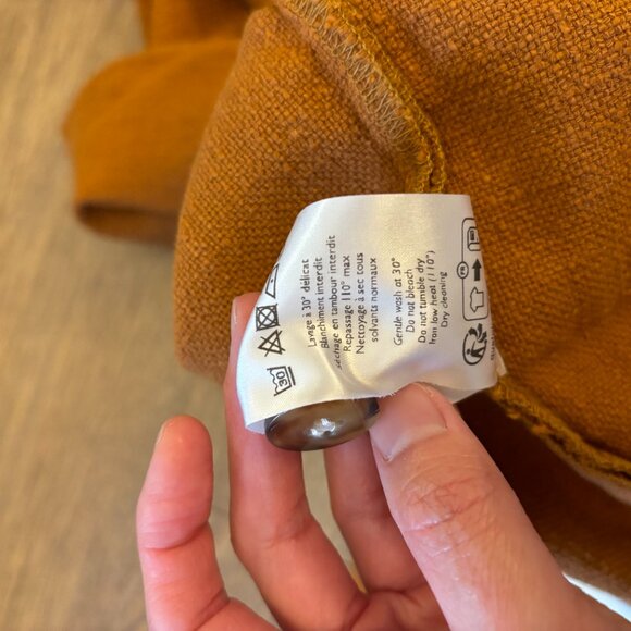 Sezane Emilio Trousers in Ochre (cotton & linen blend) - Picture 8 of 8